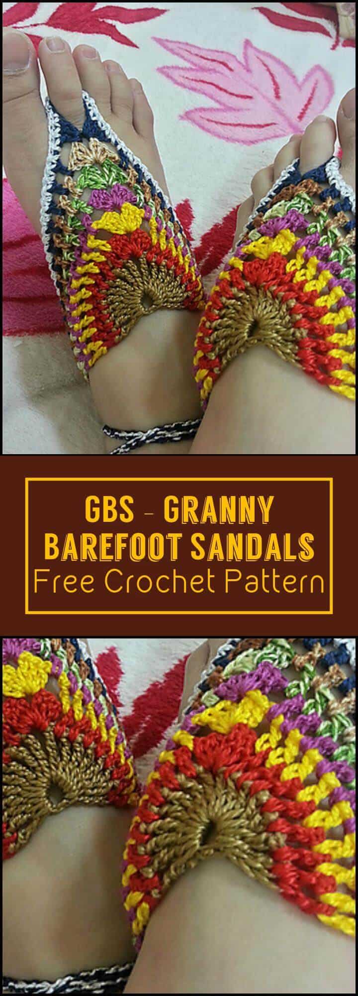 GBS - Granny Barefoot Sandals Patrón de ganchillo gratis